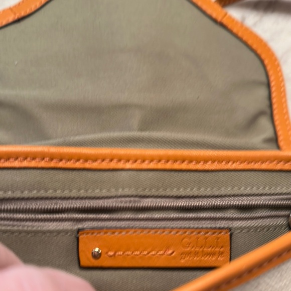 Adorable G.I.L.I. Elegant Burnt Orange and Cream Linen Cross Body Bag - Picture 5 of 8